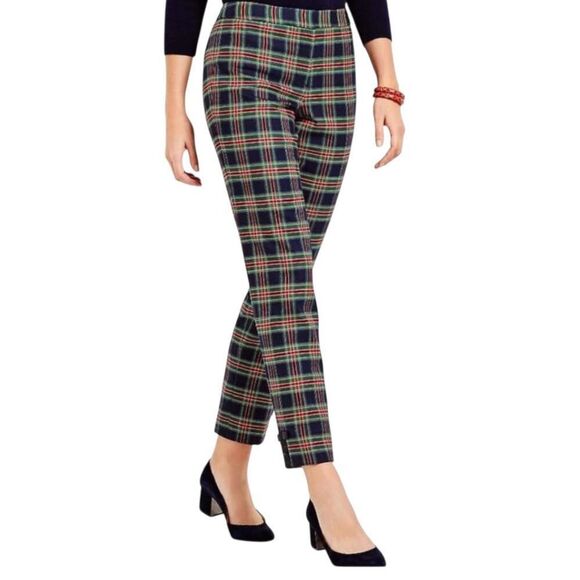Talbots Tartan Plaid Navy/Blue/Green Pants Sz. 8 - Picture 10 of 11